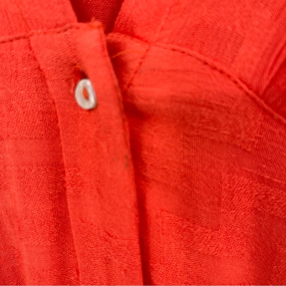 Free People Love to Love You Reddish Orange Embroidered Button-Up Midi Dress - Picture 12 of 16